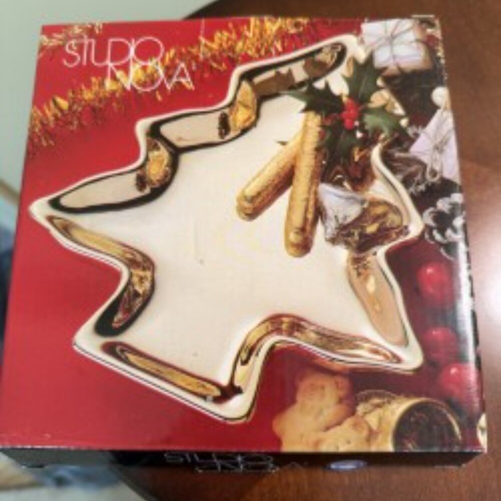 NIB Gold-Tone XMAS Tree Candy Dish - Picture 5 of 5